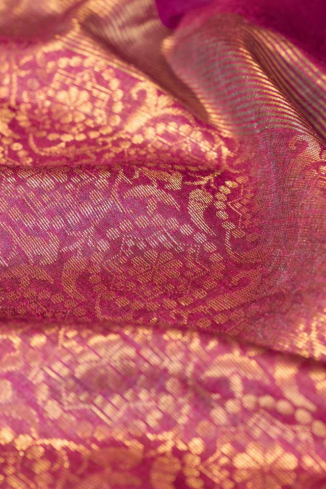 Purple Chattisgarh Woven Pure Tussar Silk Saree thumbnail image number null