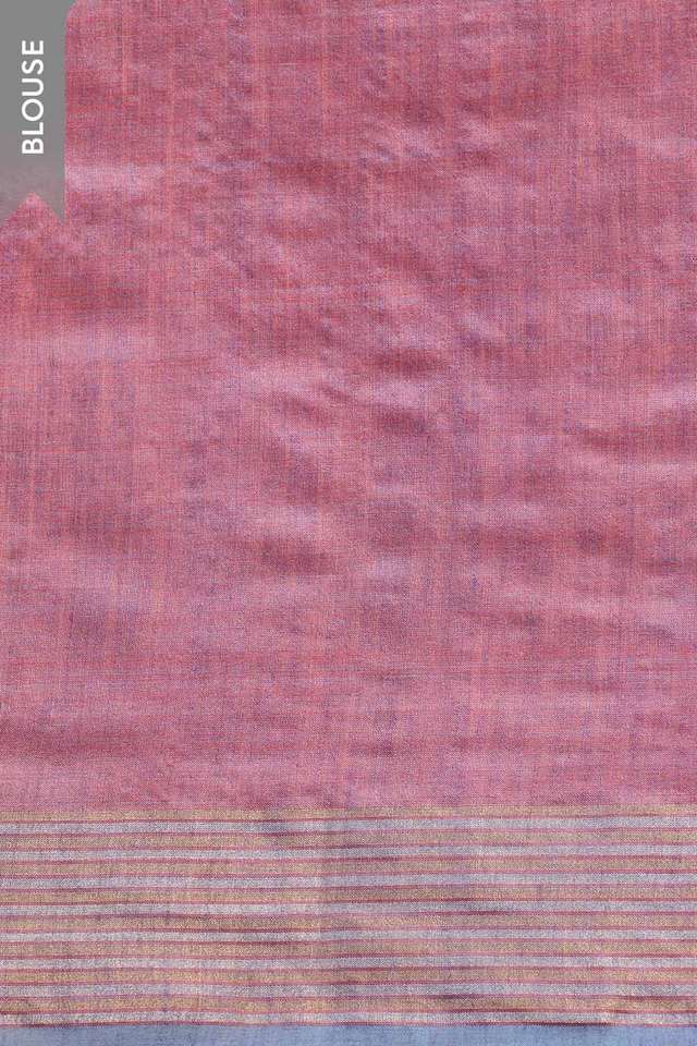Pink Chattisgarh Woven Pure Tussar Silk Saree thumbnail image number null