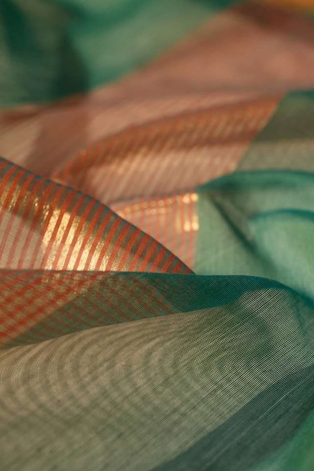 Light Green Woven Pure Silk Cotton Maheshwari Saree thumbnail image number null