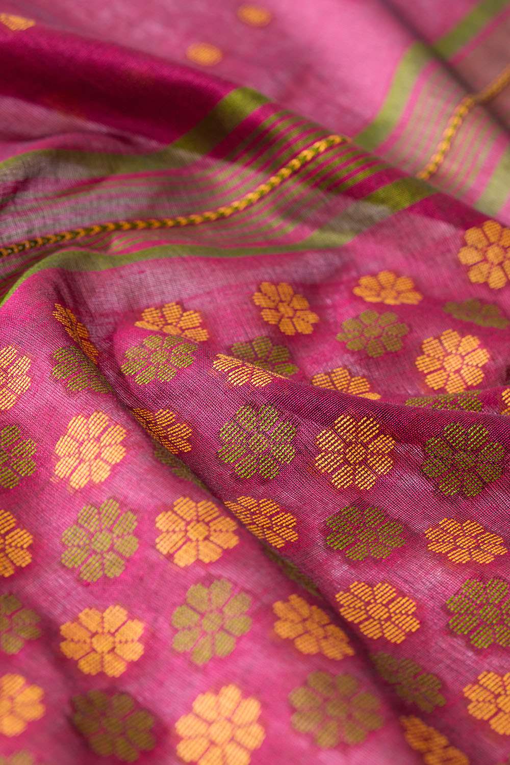Purple Woven Pure Cotton Bengal Saree image number null