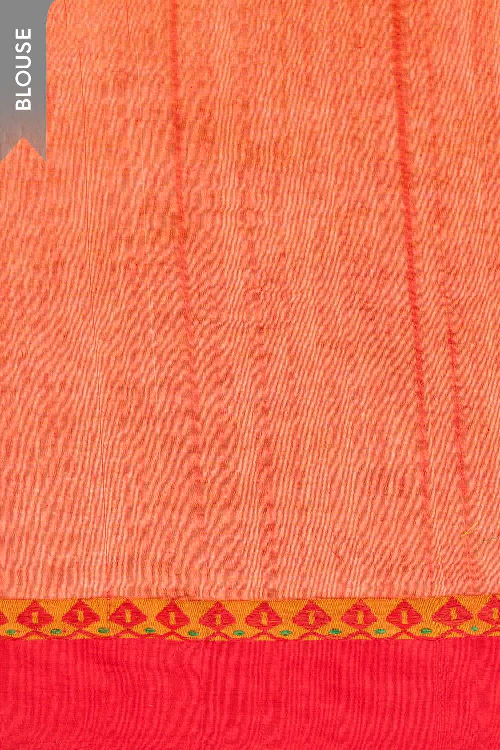 Orange Woven Pure Cotton Bengal Saree image number null