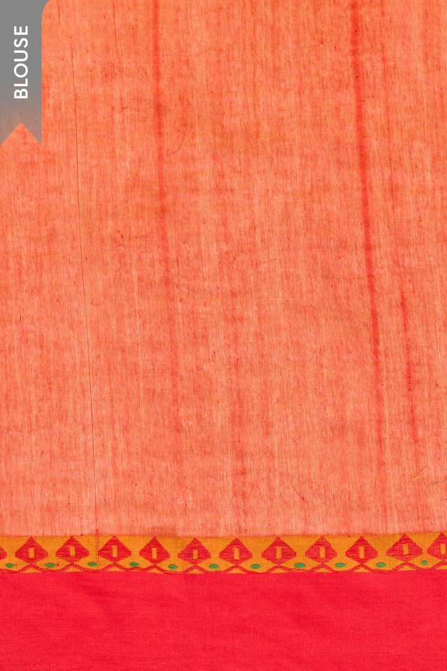 Orange Woven Pure Cotton Bengal Saree thumbnail image number null