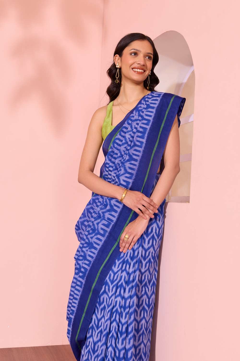 Blue Odissa Pure Cotton Ikat Saree image number null