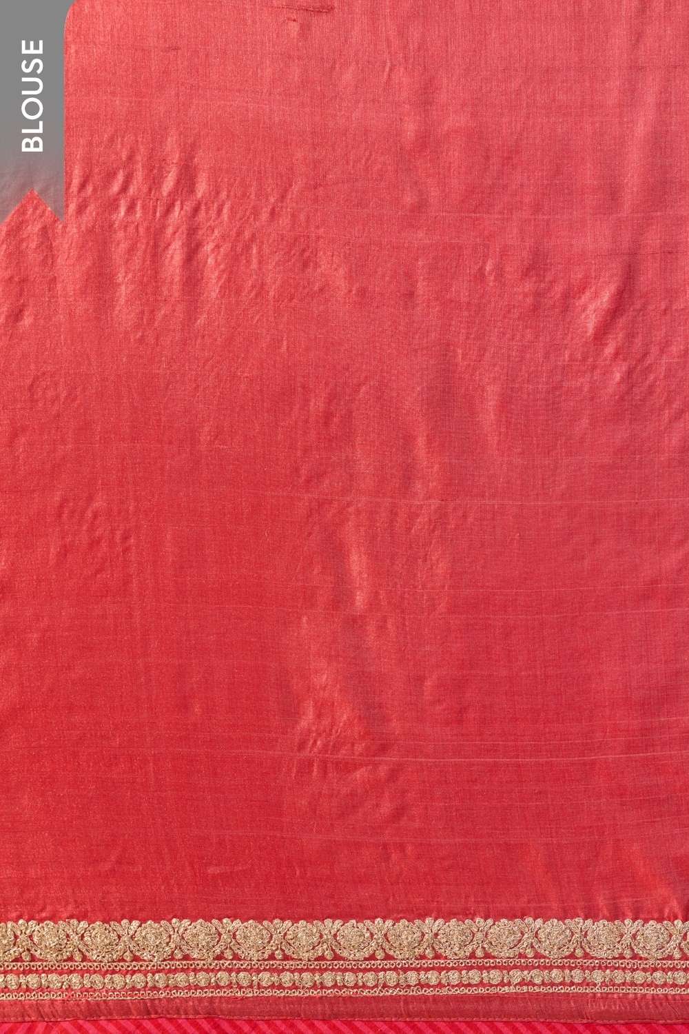 Red Bengal Pure Tussar Silk Embroidered Saree image number null
