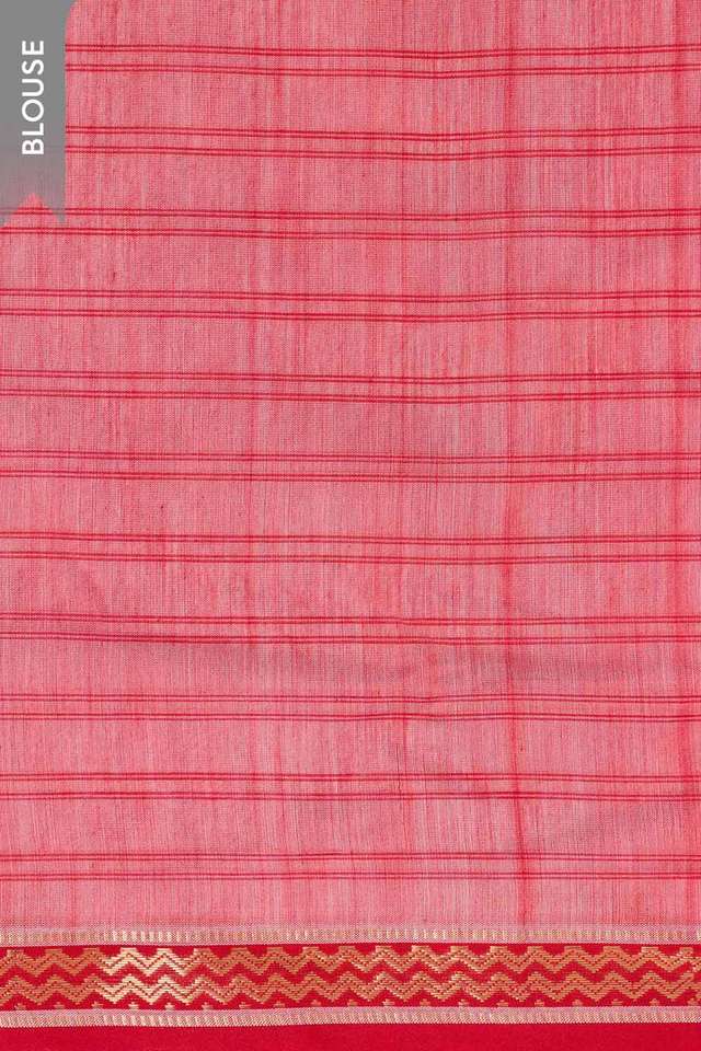 Off White Woven Pure Silk Cotton Maheshwari Saree thumbnail image number null
