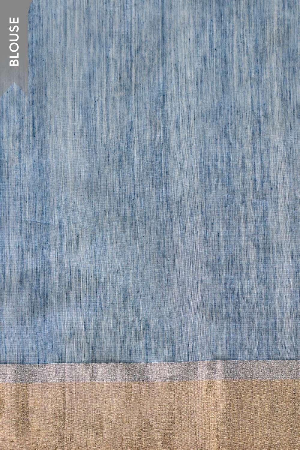 Blue Woven Pure Silk Cotton Chanderi Saree image number null