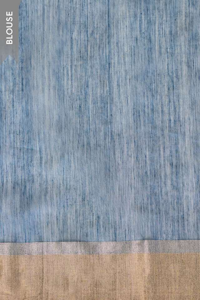 Blue Woven Pure Silk Cotton Chanderi Saree thumbnail image number null