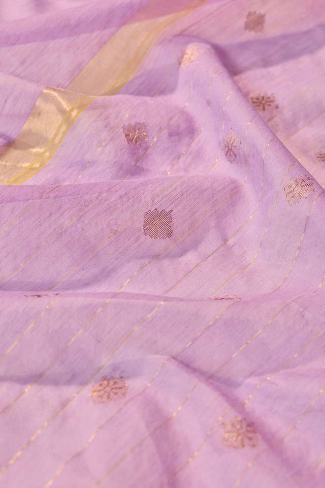 Violet Woven Pure Silk Cotton Chanderi Saree thumbnail image number null