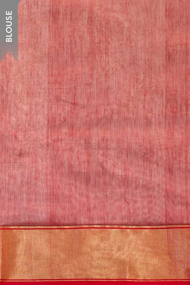 Red Woven Pure Silk Cotton Chanderi Saree thumbnail image number null