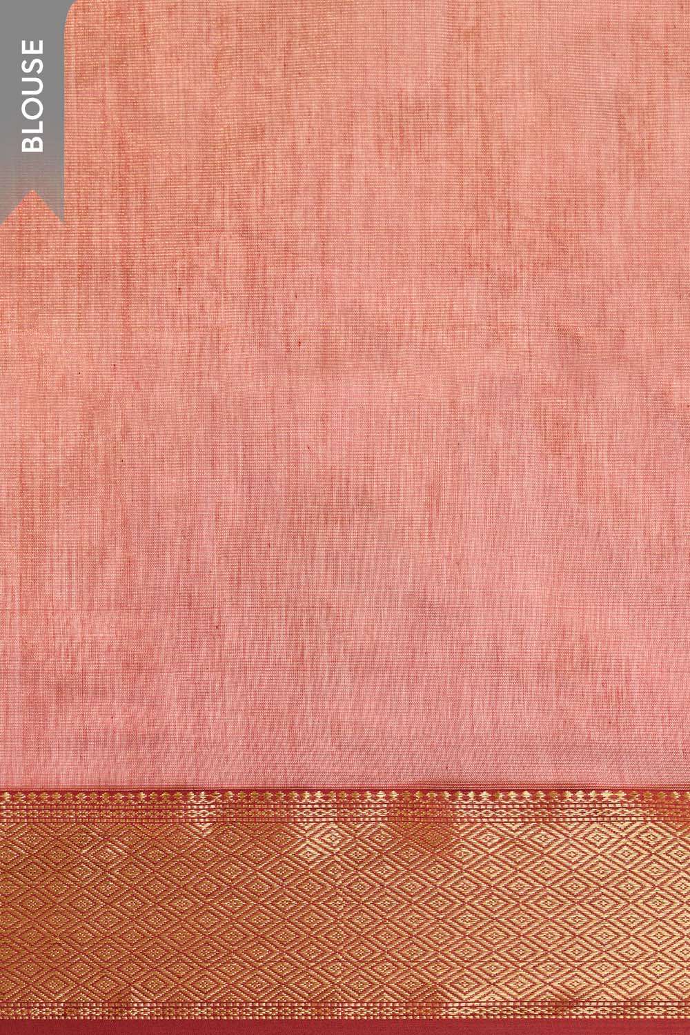 Red Woven Pure Tissue Cotton Maheshwari Saree image number null