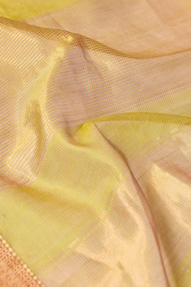 Light Green Woven Pure Tissue Cotton Maheshwari Saree thumbnail image number null