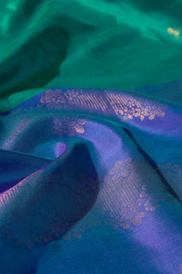 Dark Green Woven Soft Pure Silk Saree thumbnail image number null