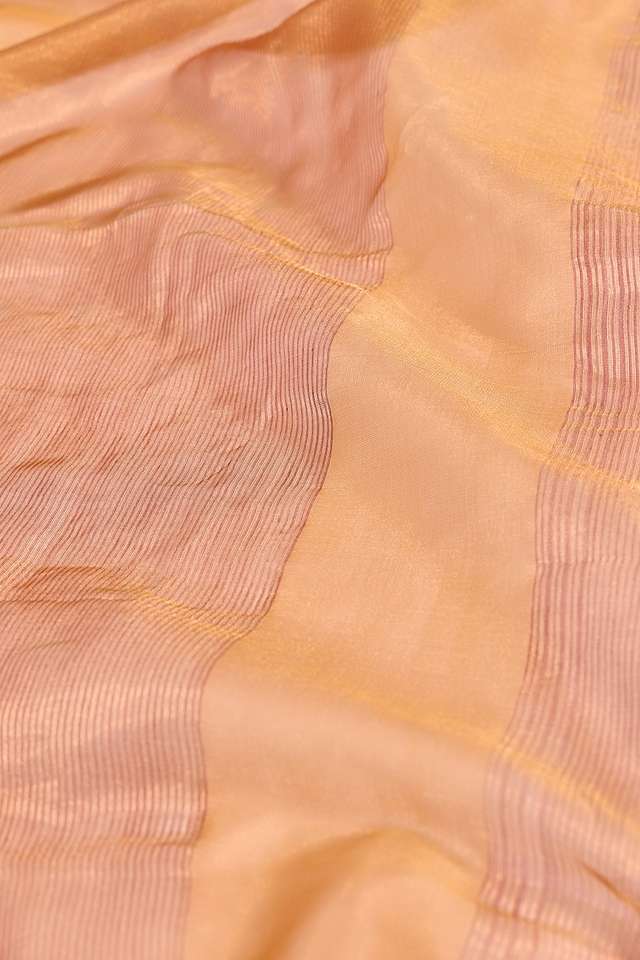 Beige Woven Pure Tissue Cotton Maheshwari Saree thumbnail image number null