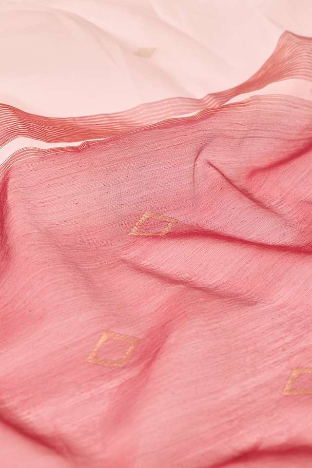 Off White Woven Pure Silk Cotton Maheshwari Saree thumbnail image number null