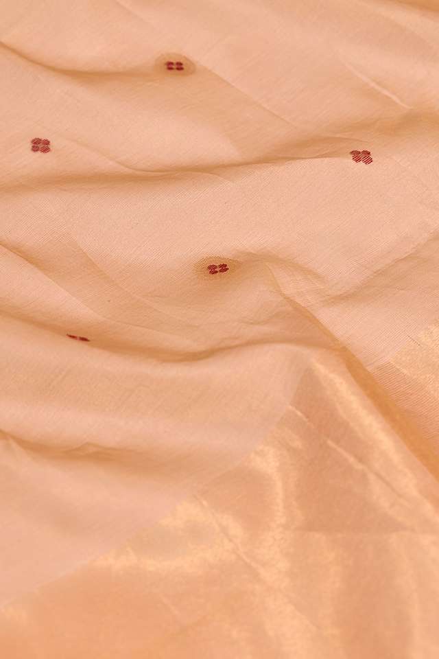 Beige Woven Pure Tissue Cotton Chanderi Saree thumbnail image number null