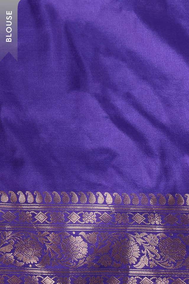 Dark Blue Silk Viscose Kadwa Saree thumbnail image number null