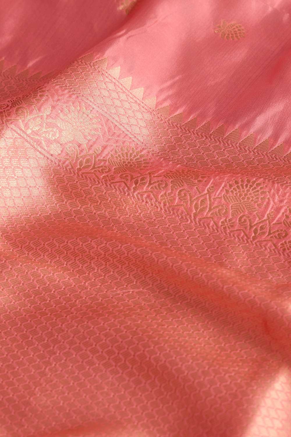 Pink Silk Viscose Kadwa Banaras Inspired Design Saree image number null