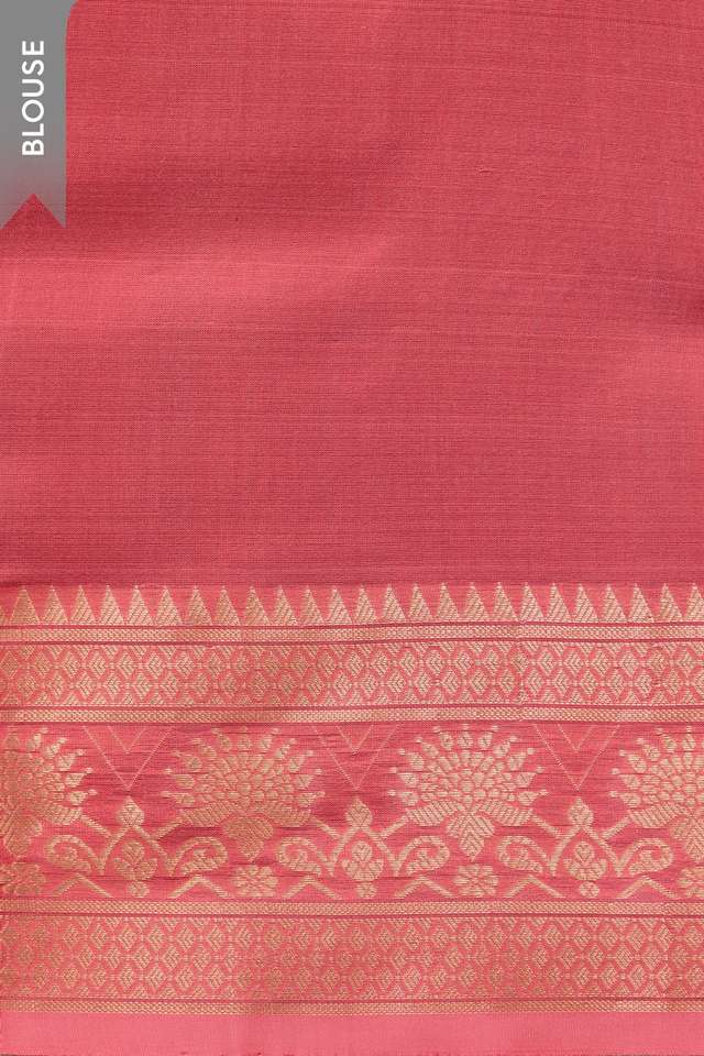 Pink Silk Viscose Kadwa Banaras Inspired Design Saree thumbnail image number null