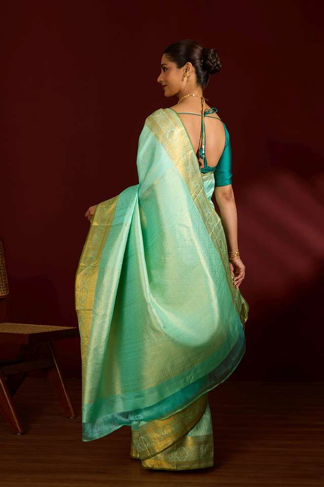 Light Green Pure Silk Woven Kanjivaram Saree thumbnail image number null
