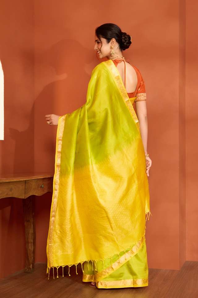 Light Green Woven Pure Silk Saree thumbnail image number null
