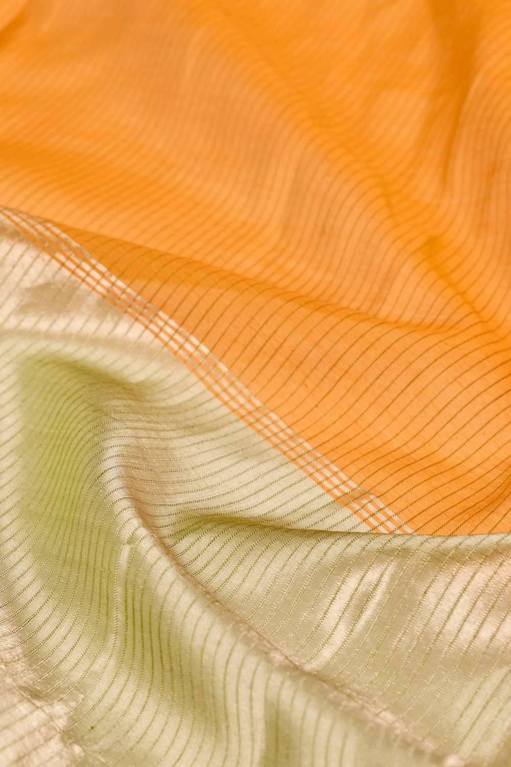 Orange Woven Pure Silk Cotton Maheshwari Saree image number null