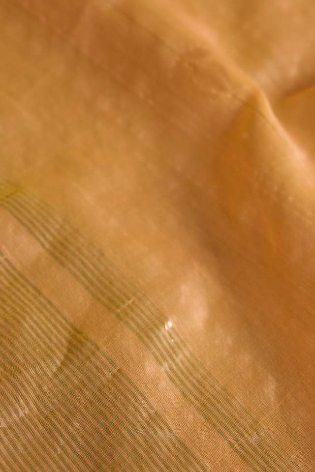 Light Orange Pure Silk Cotton Chanderi Woven Saree thumbnail image number null