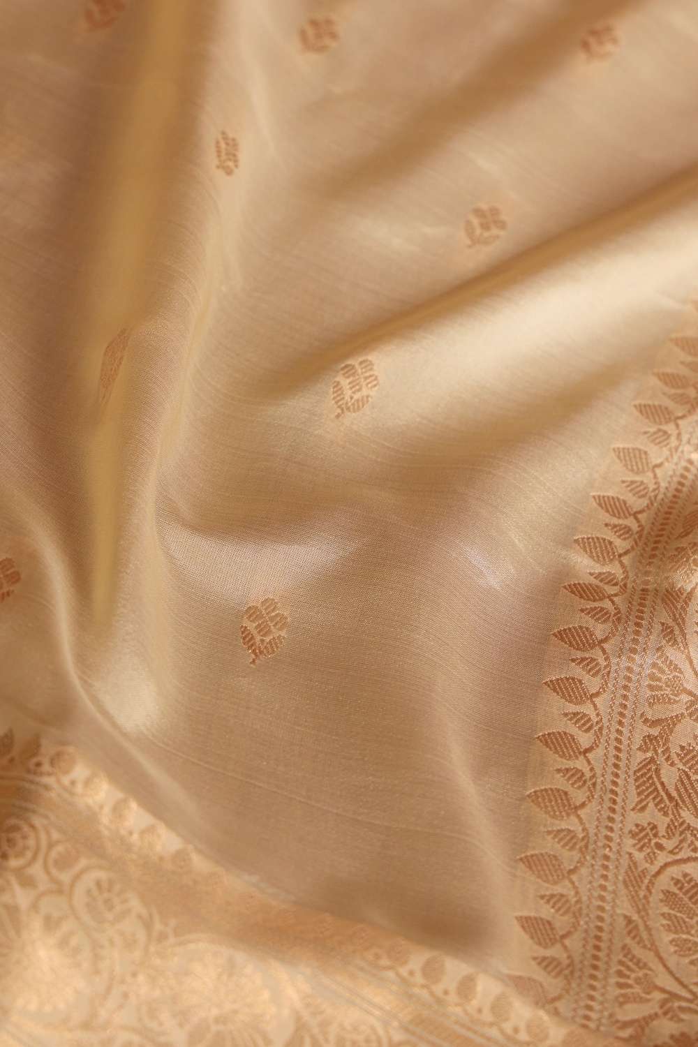 Off White Silk Viscose Banaras Cutwork Saree image number null