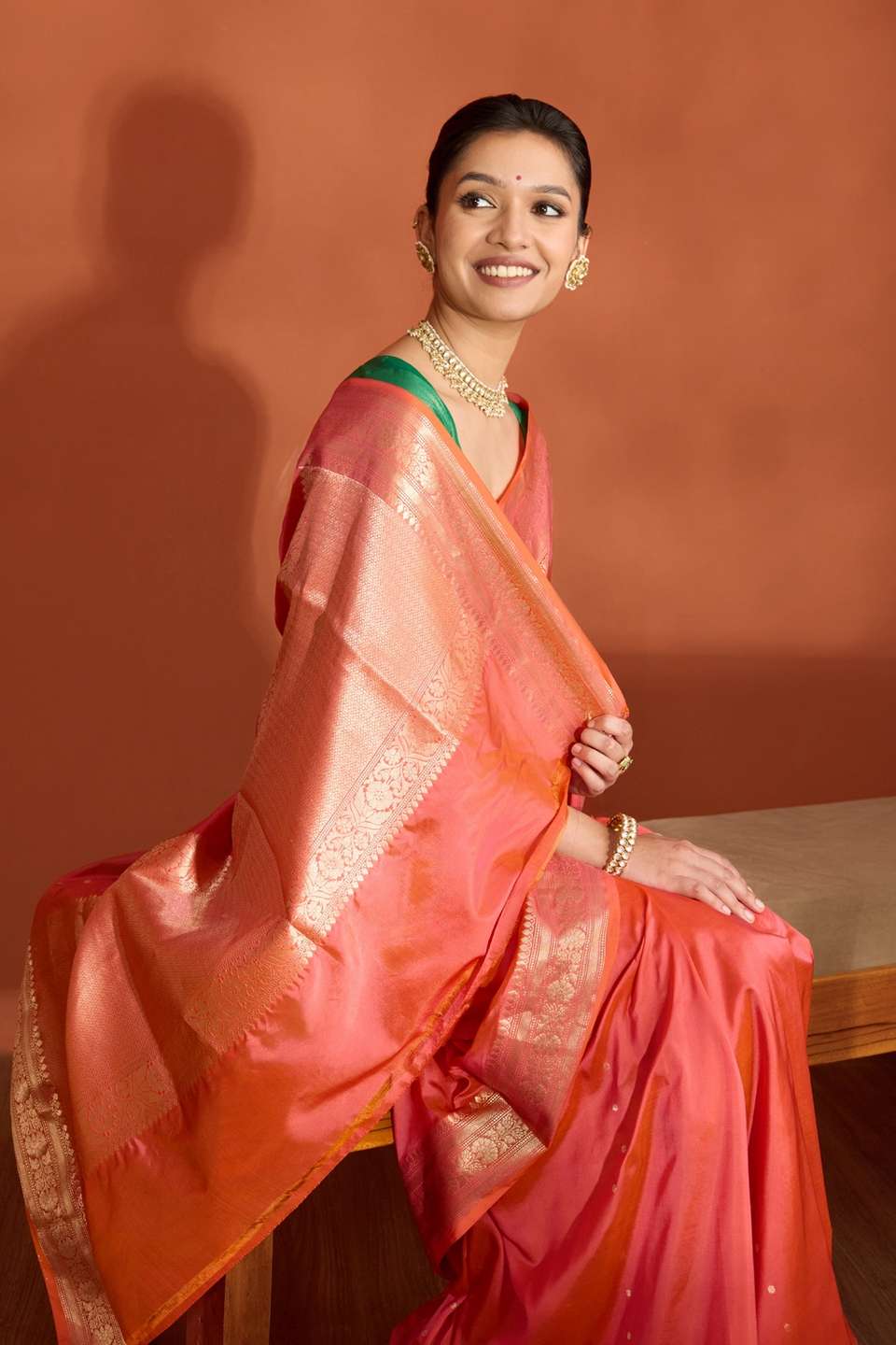 Pink Silk Viscose Cutwork Banarasi Saree