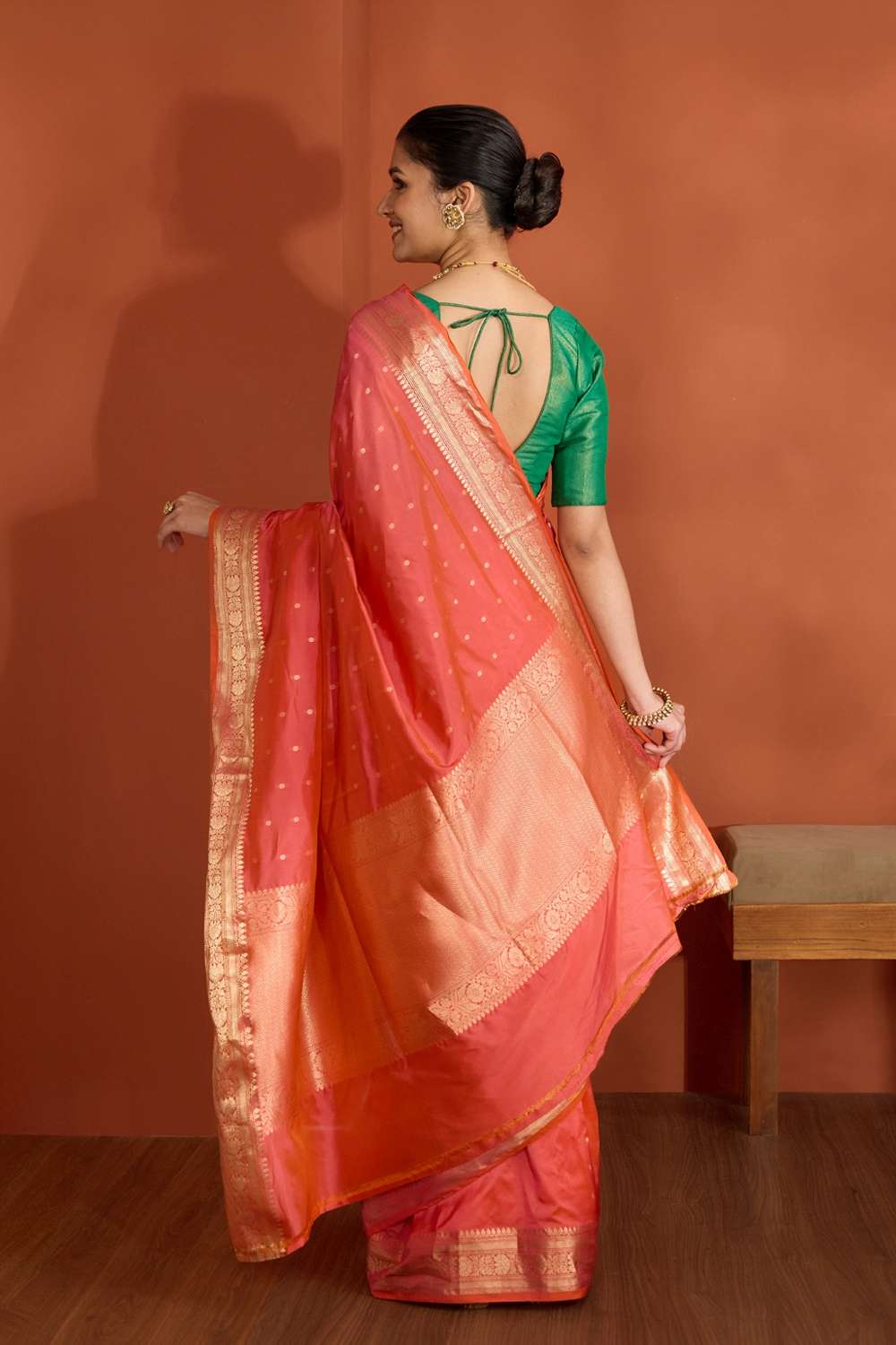 Pink Silk Viscose Cutwork Banarasi Saree image number null