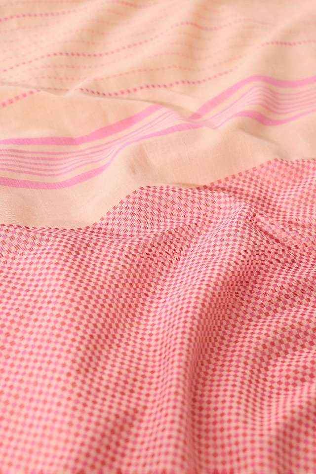 Beige Woven Pure Cotton Bengal Saree thumbnail image number null
