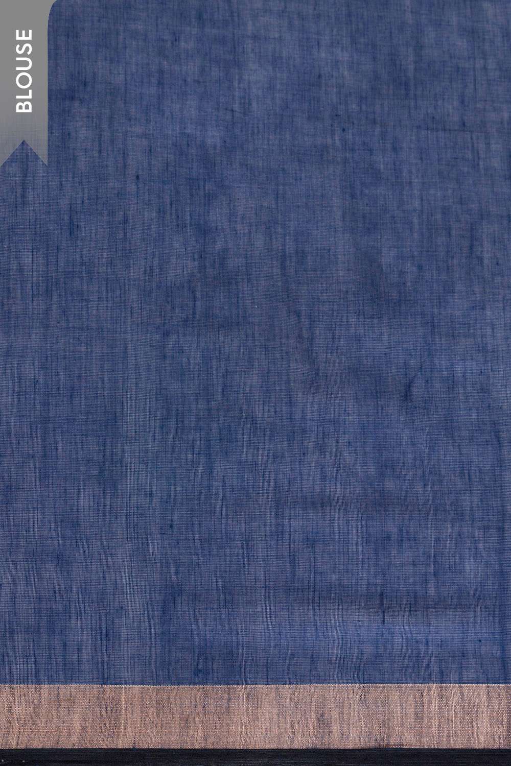 Dark Blue Woven Pure Cotton Bengal Saree image number null