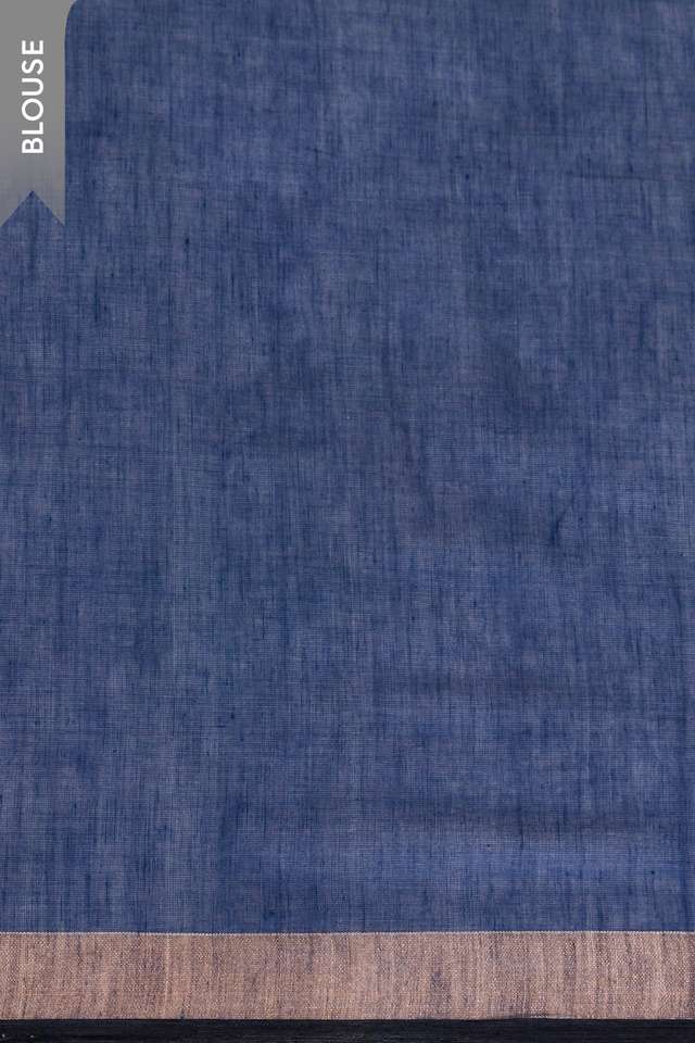 Dark Blue Woven Pure Cotton Bengal Saree thumbnail image number null