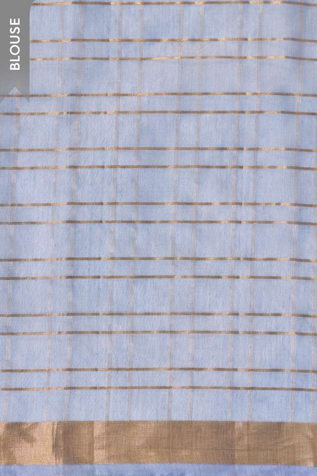 Blue Woven Pure Silk Cotton Saree thumbnail image number null