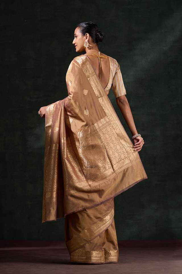 Brown Silk Viscose Kadwa Saree thumbnail image number null