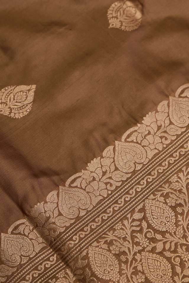 Brown Silk Viscose Kadwa Saree thumbnail image number null