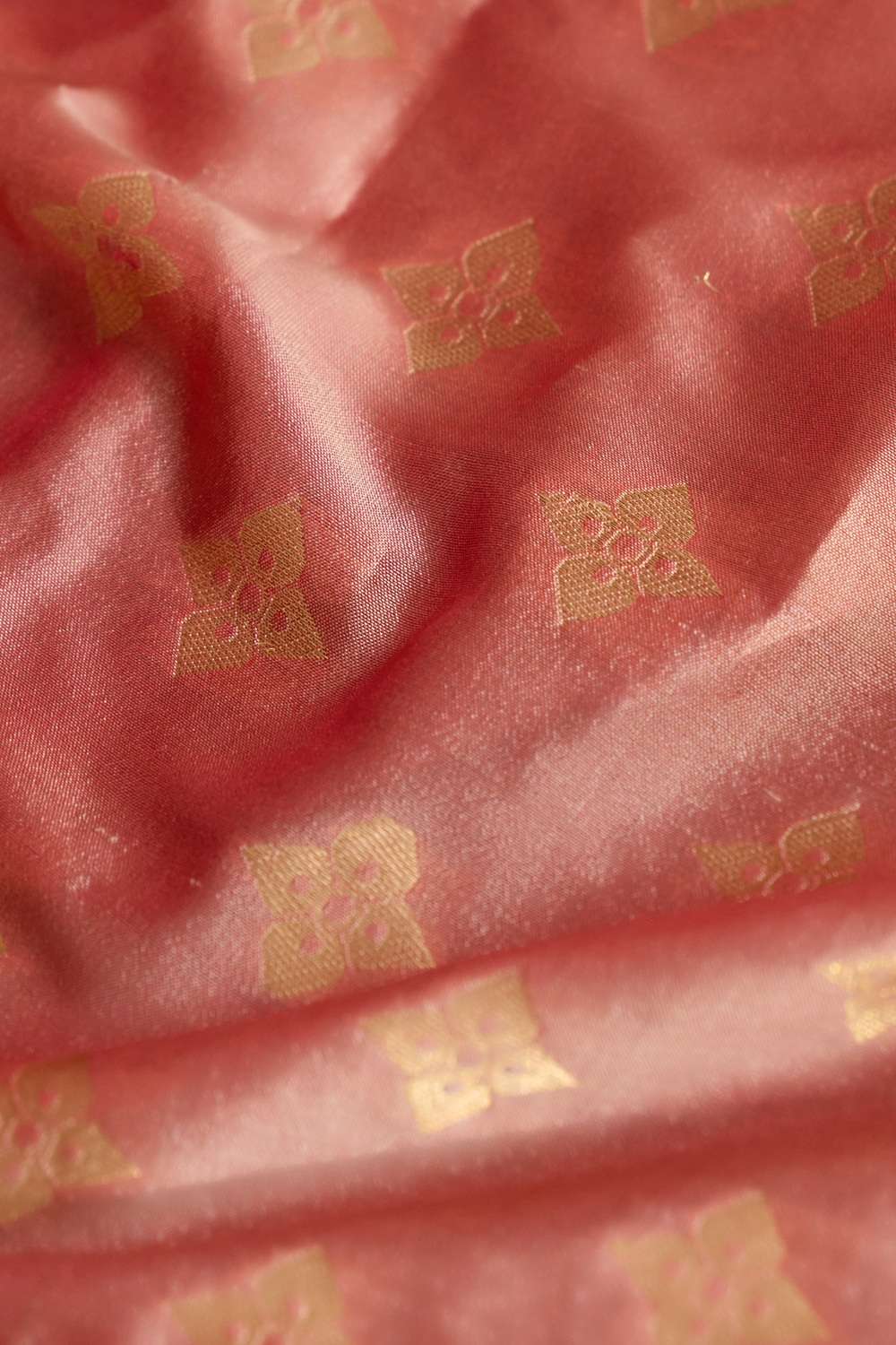Light Red Silk Viscose Cutwork Banaras Inspired Design Saree image number null