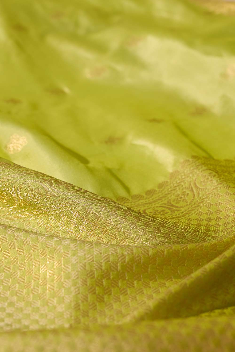 Light Green Silk Viscose Cutwork Banarasi Inspired Design Saree image number null