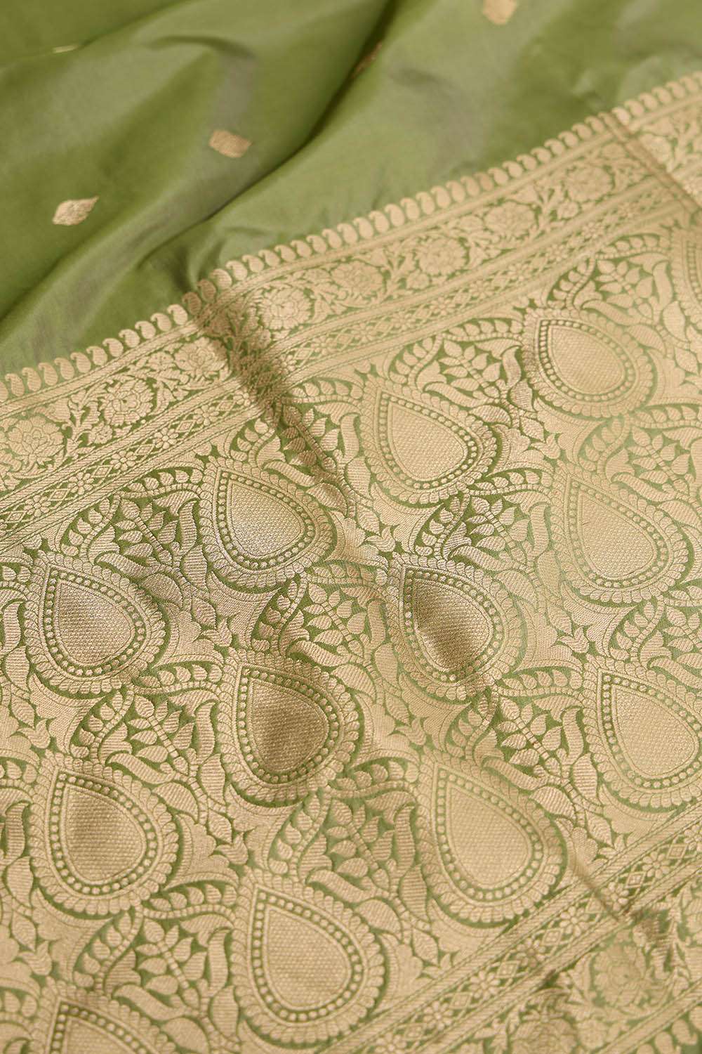 Green Silk Viscose Kadwa Saree image number null