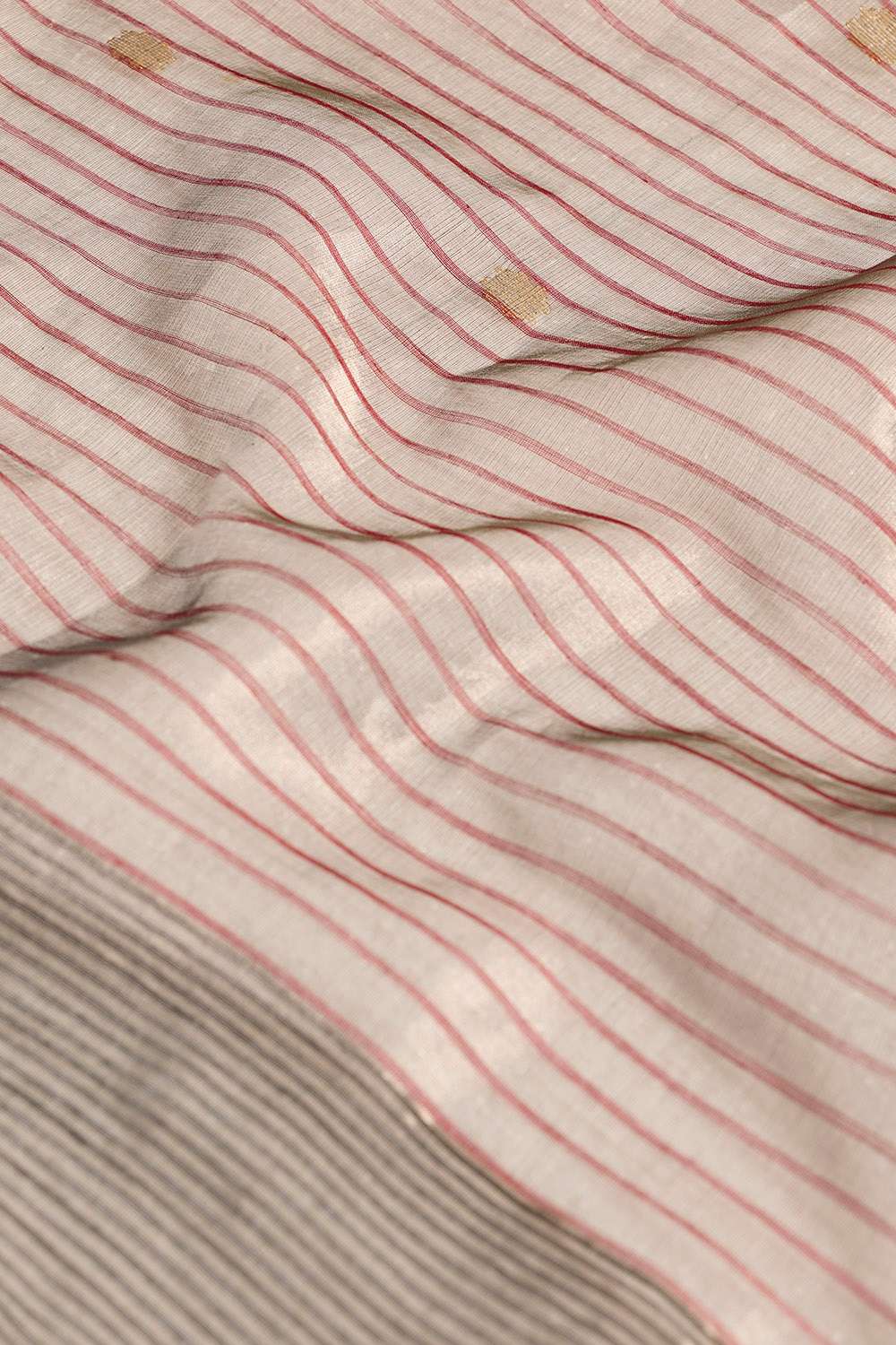 Dark Red Woven Pure Silk Tissue Chanderi Saree image number null