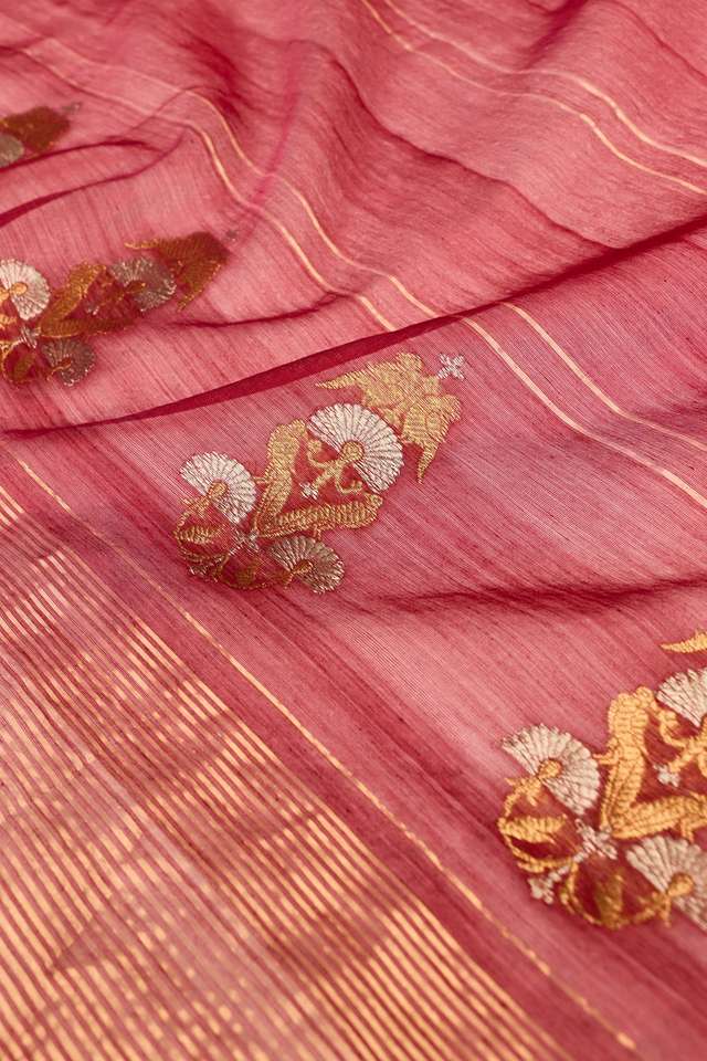 Red Silk Cotton Chanderi Eknaliya Saree thumbnail image number null