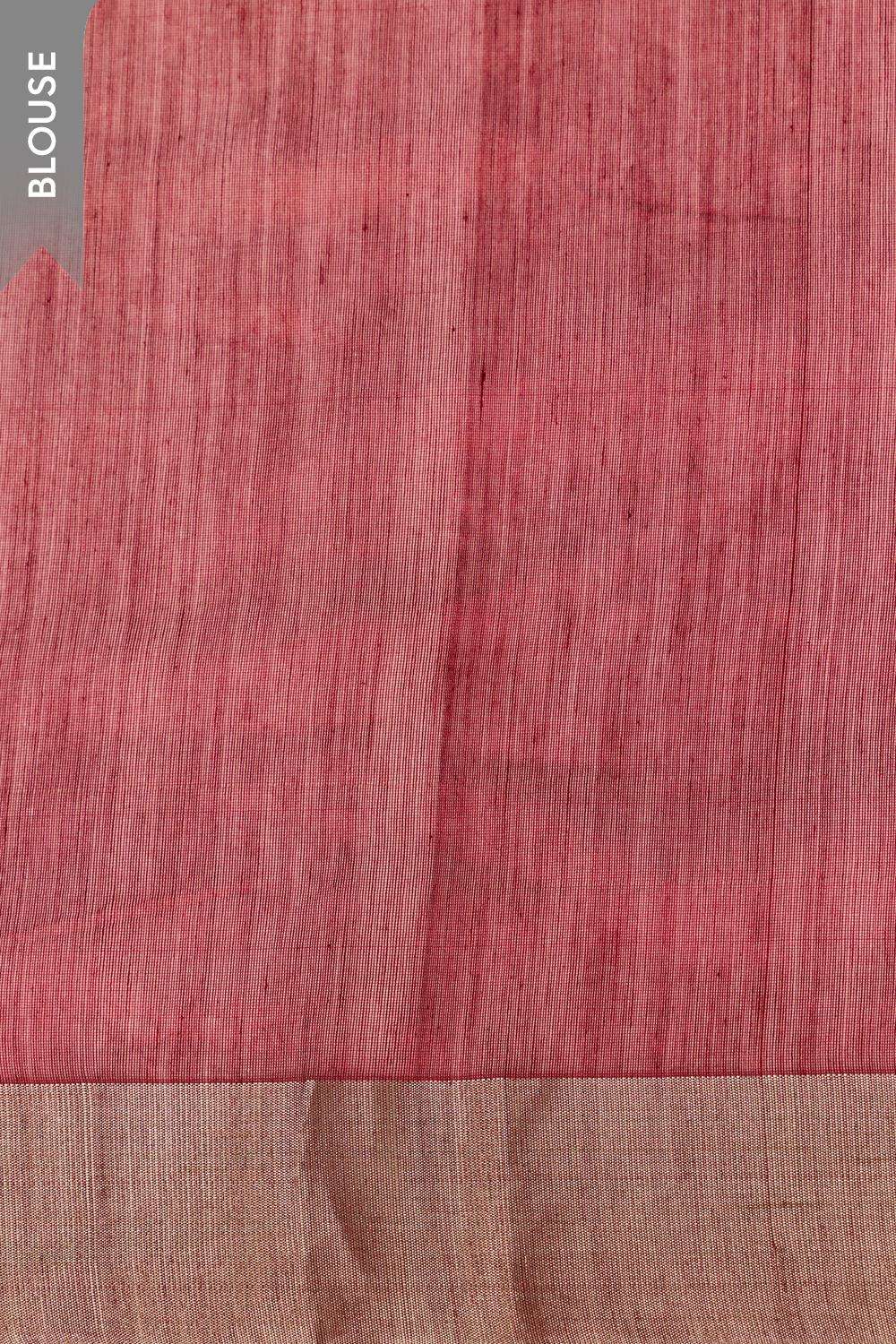 Red Silk Cotton Chanderi Eknaliya Saree image number null