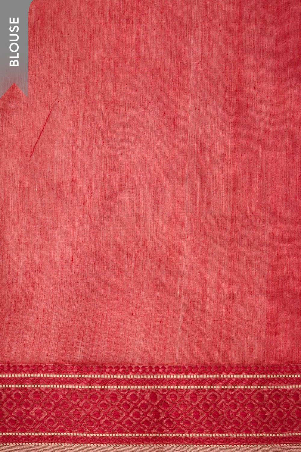 Orange Woven Pure Silk Cotton Maheshwari Saree image number null