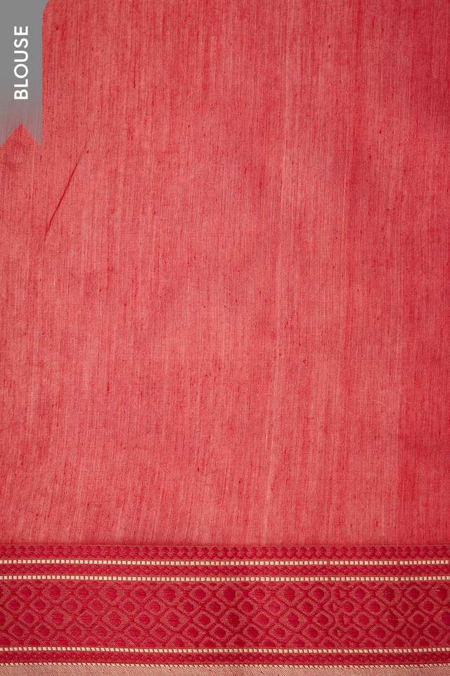 Orange Woven Pure Silk Cotton Maheshwari Saree thumbnail image number null