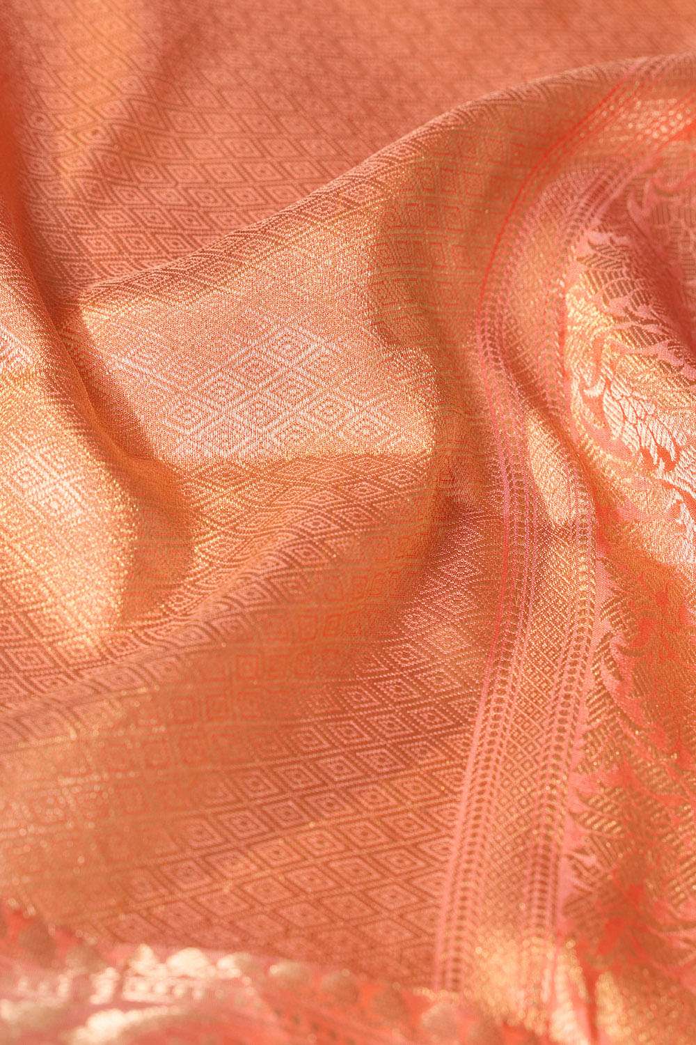 Orange Silk Viscose Cutwork Banarasi Saree image number null