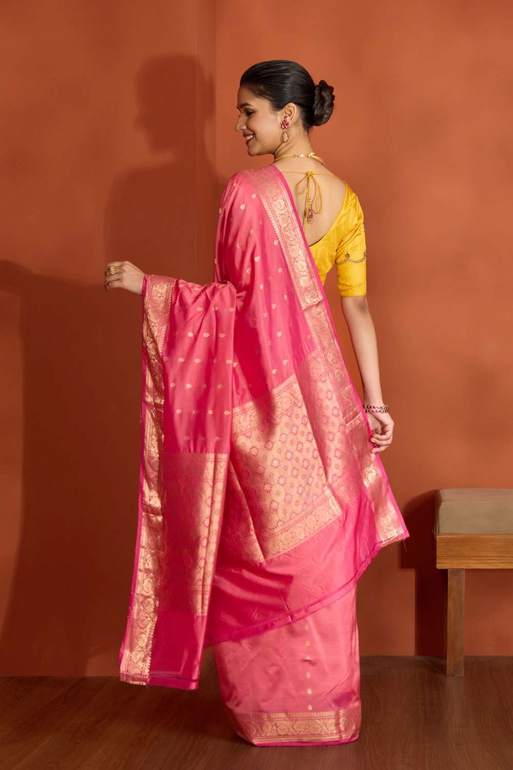 Light Pink Silk Viscose Cutwork Banarasi Saree image number null