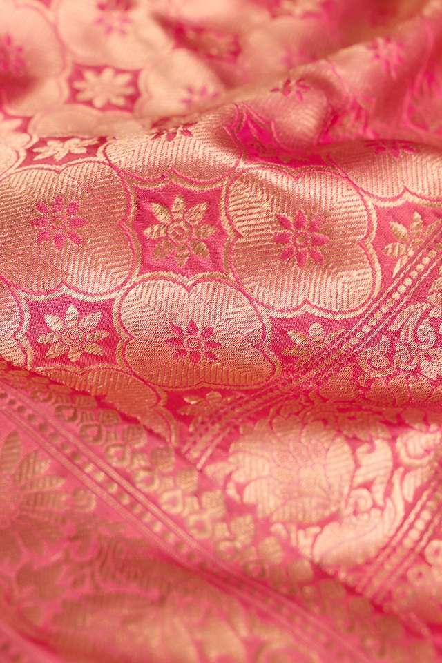 Light Pink Silk Viscose Cutwork Banarasi Saree thumbnail image number null