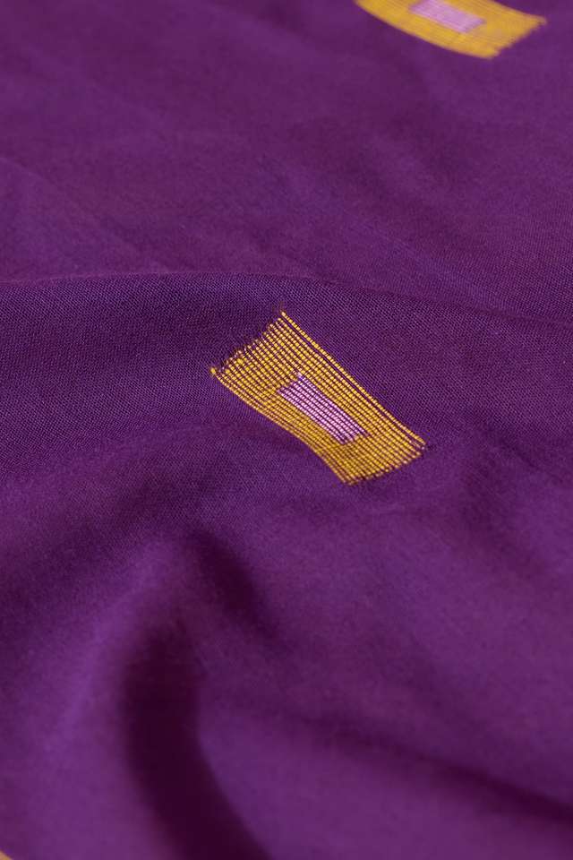 Dark Violet Woven Pure Cotton Bengal Saree thumbnail image number null