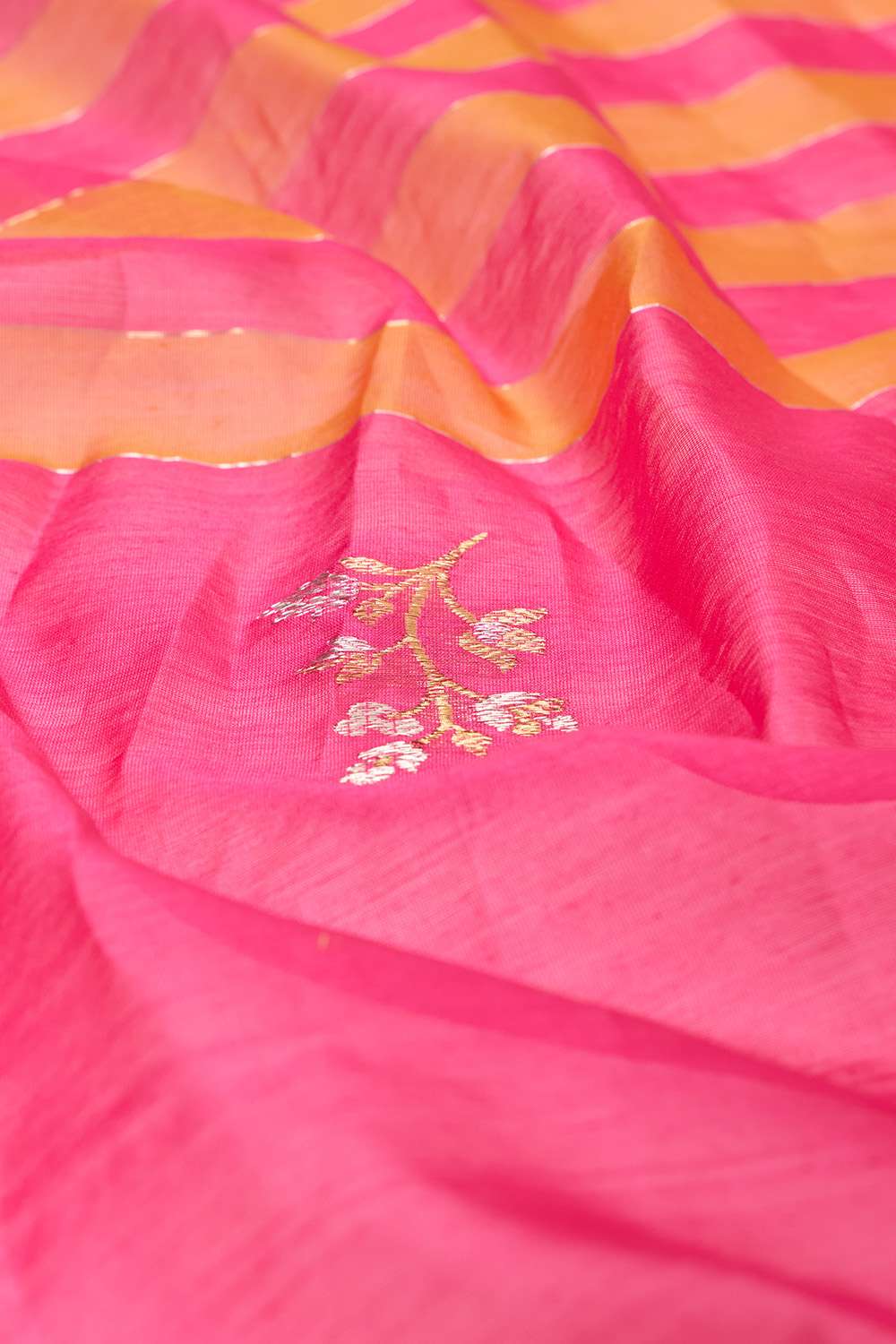 Pink Eknaliya Pure Silk Cotton Chanderi Saree image number null