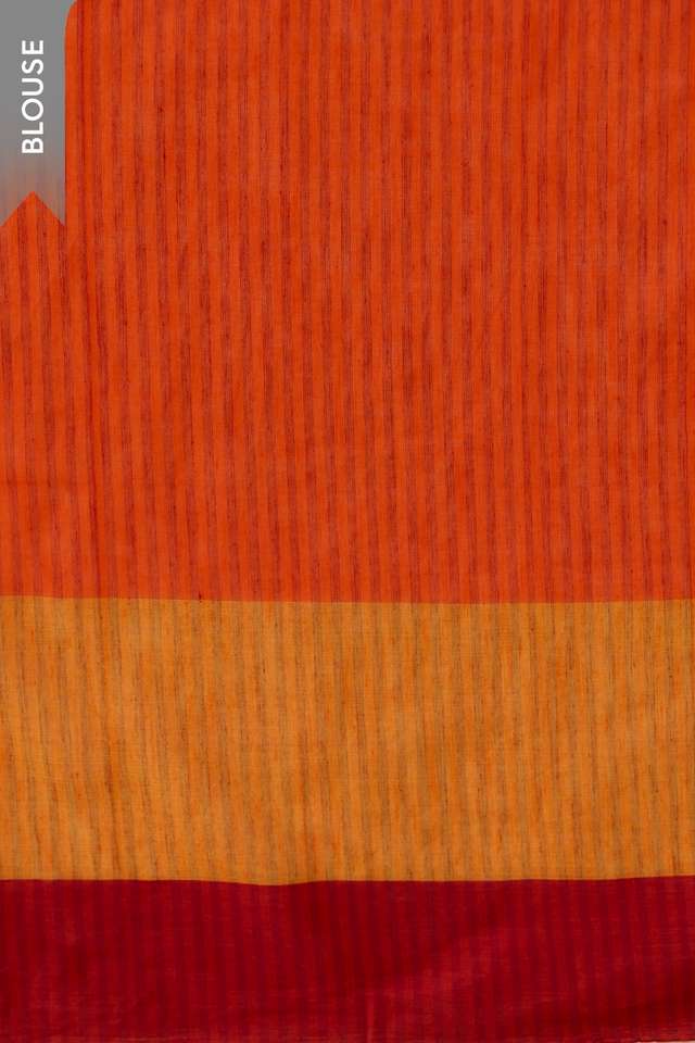 Orange Woven Pure Cotton Bengal Saree thumbnail image number null