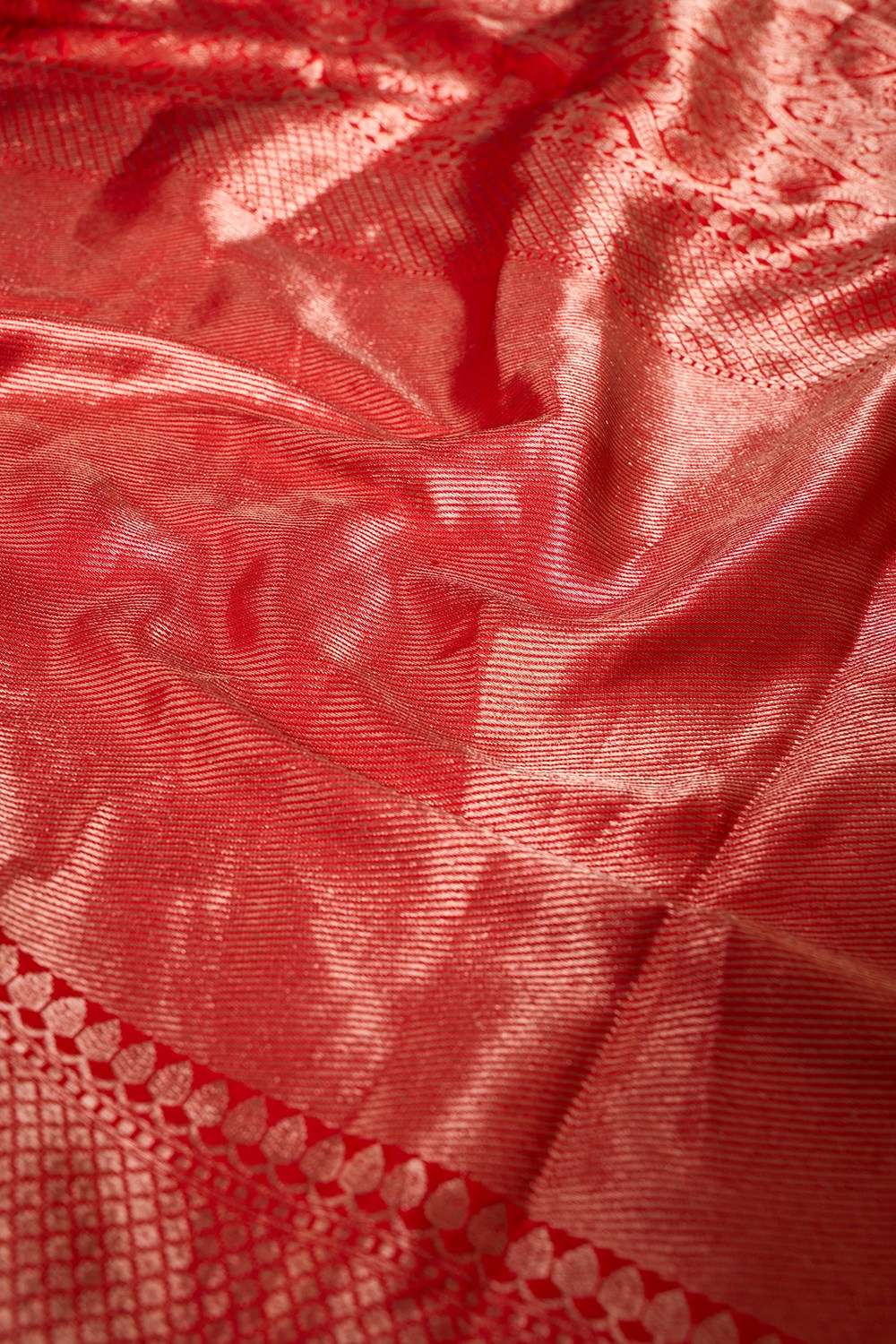 Red Pure Silk Brocade Banaras Saree image number null